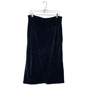 Vintage Cherokee Black Velvet Maxi Skirt‎ with Slit in Back Large